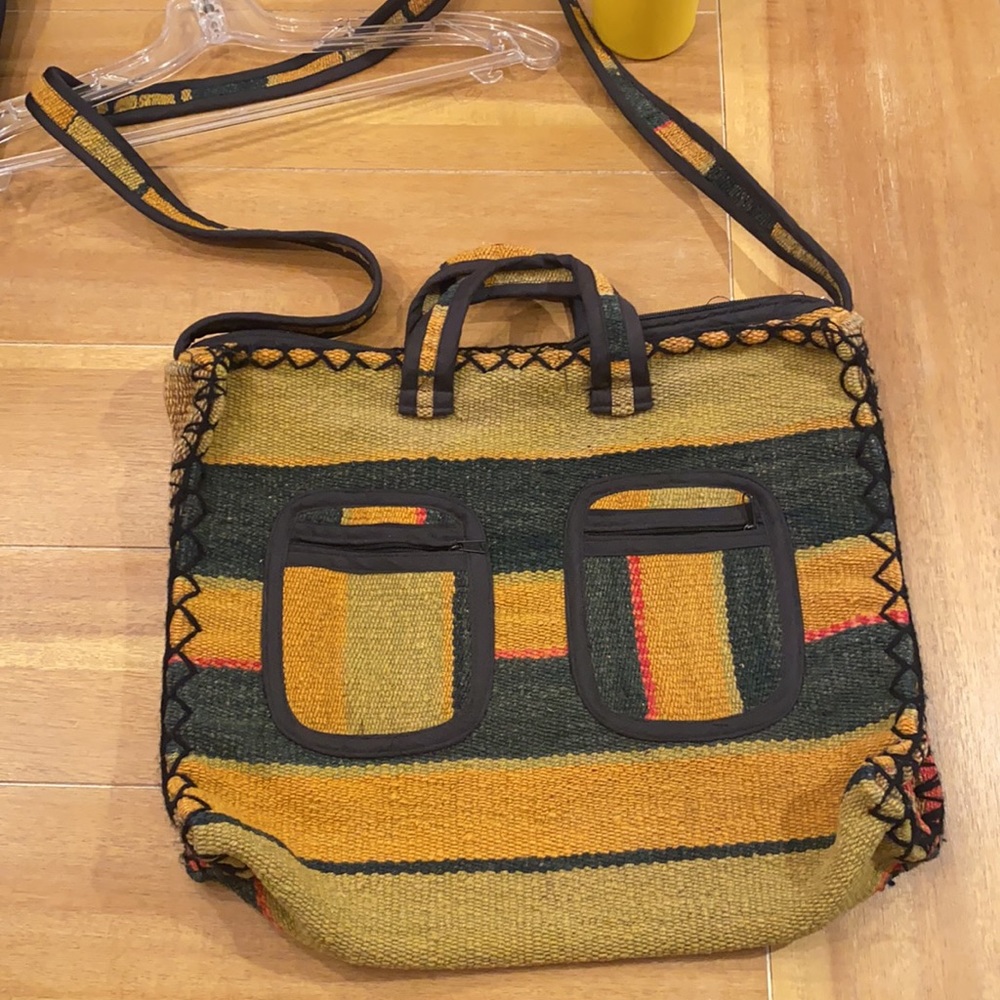 Boho computer bag with shoulder strap - new